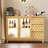 47.2"W 3-drawers Sideboard With Glass Door & 3-color LED Light-1663611319