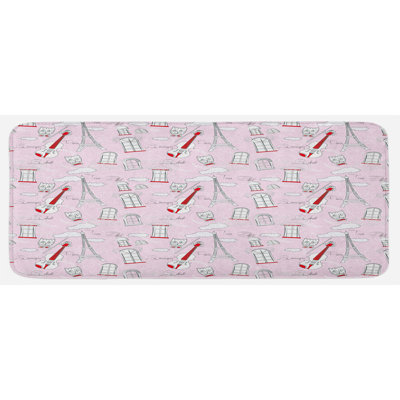 Glam Solid Color Synthetic Kitchen Mat