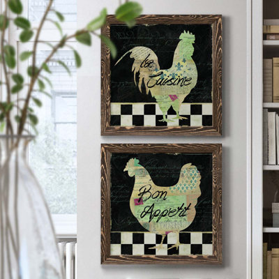 Coq français - ensemble de 2 impressions sur toile