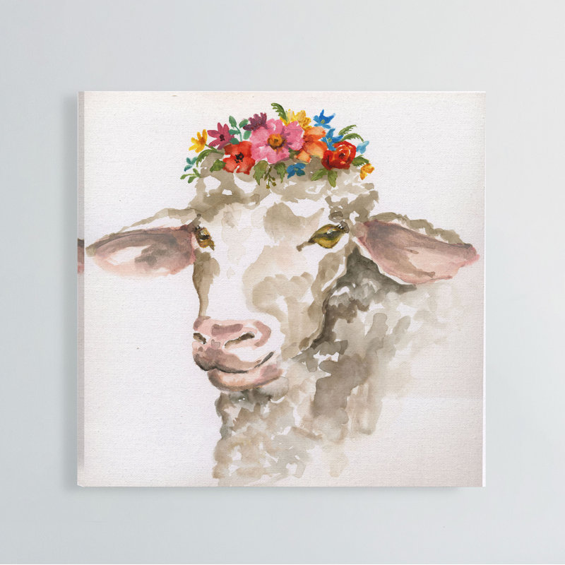« princess mouton », peinture sur toile tendue, H 16 po x l 16 po x P 1,5 po