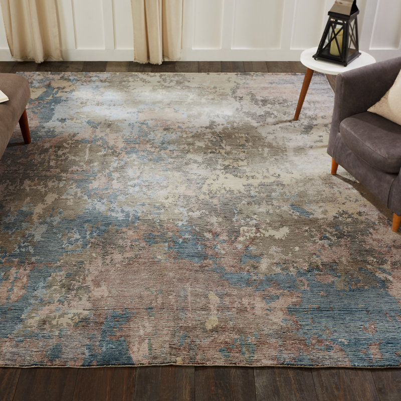 Hand Knotted Area Rug, Rectangle 9' x 12'