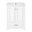 Meuble-lavabo 24 po avec lavabo en céramique, armoire de rangement autoportante moderne avec poignées argentées, portes à fermeture douce-902902959