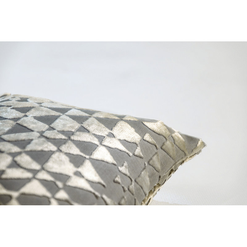  Rectangle Velvet Pillow Cover & Insert, Nickel, 7" x 15"