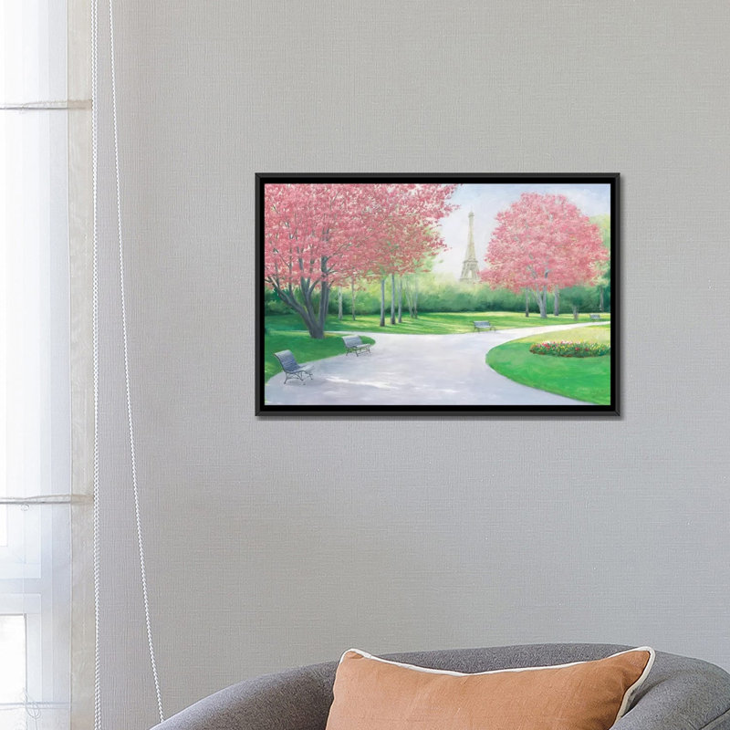 «Parisian Spring», reproduction sur toile, H 18 po x l 26 po x P 1,5 po, Toile encadrée noire, Pas de tapis