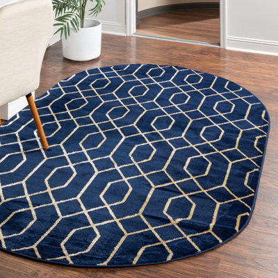 Tapis bleu marine et doré Glam
