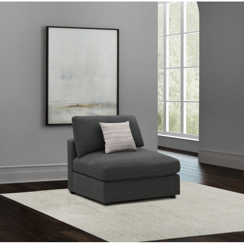 Chaise sans accoudoirs Artzt, Mélange de polyester gris anthracite et gris anth