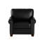 Chaise d'appoint moderne en similicuir noir avec pieds en bois massif, siège de salon simple-2004135317