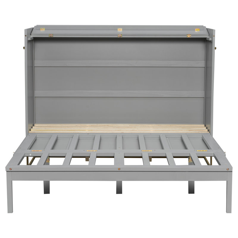 Lit escamotable avec pieds en fer, design moderne, Gris