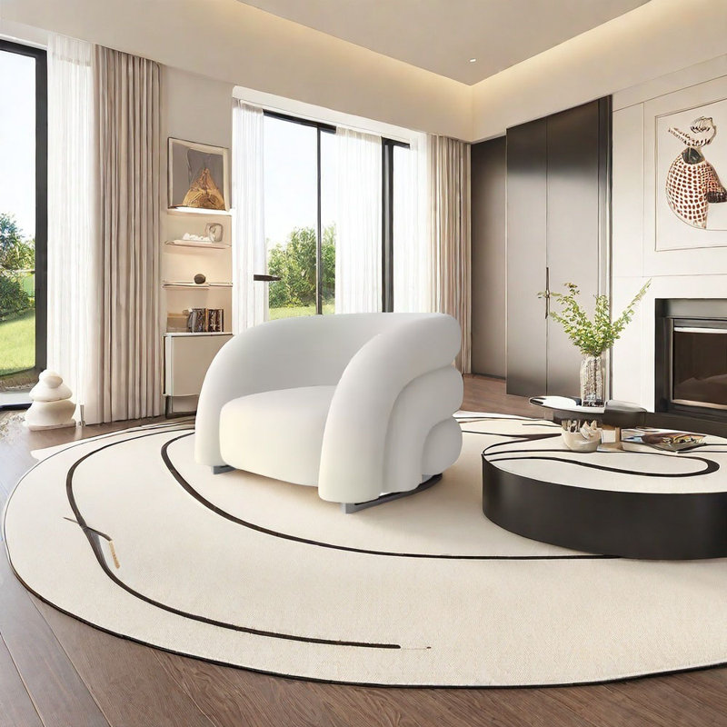 Curved negotiating  leather sofa