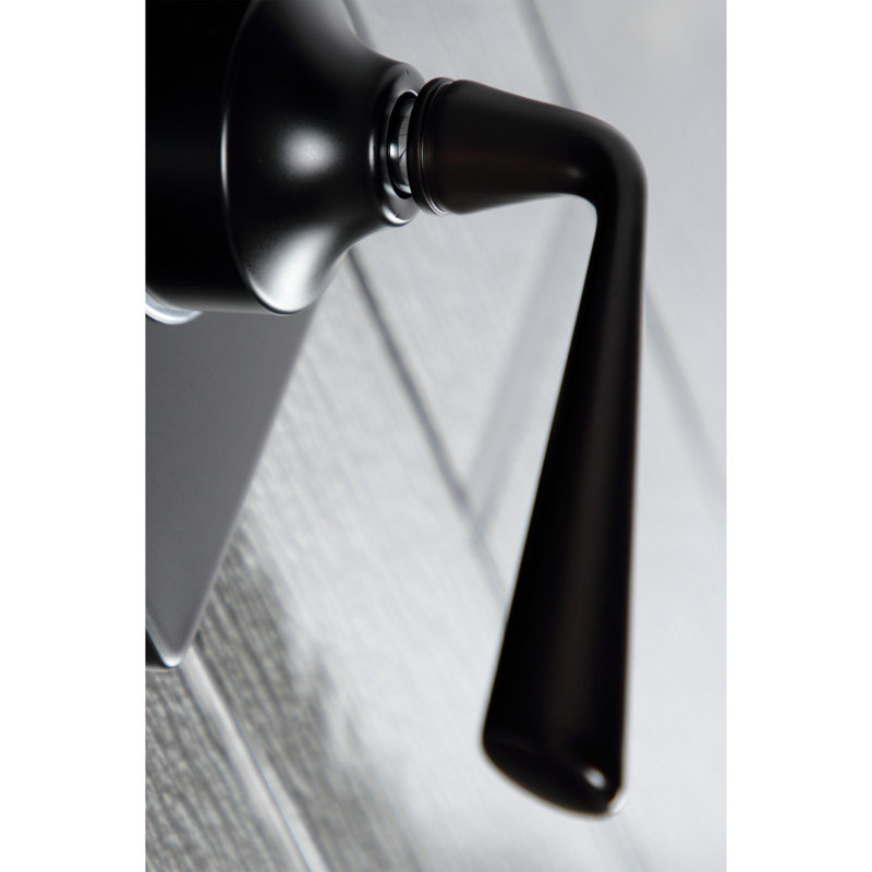 Kingston Brass Single-Handle Wall Mount Three-Way Diverter Valve with Trim Kit, Matte Black