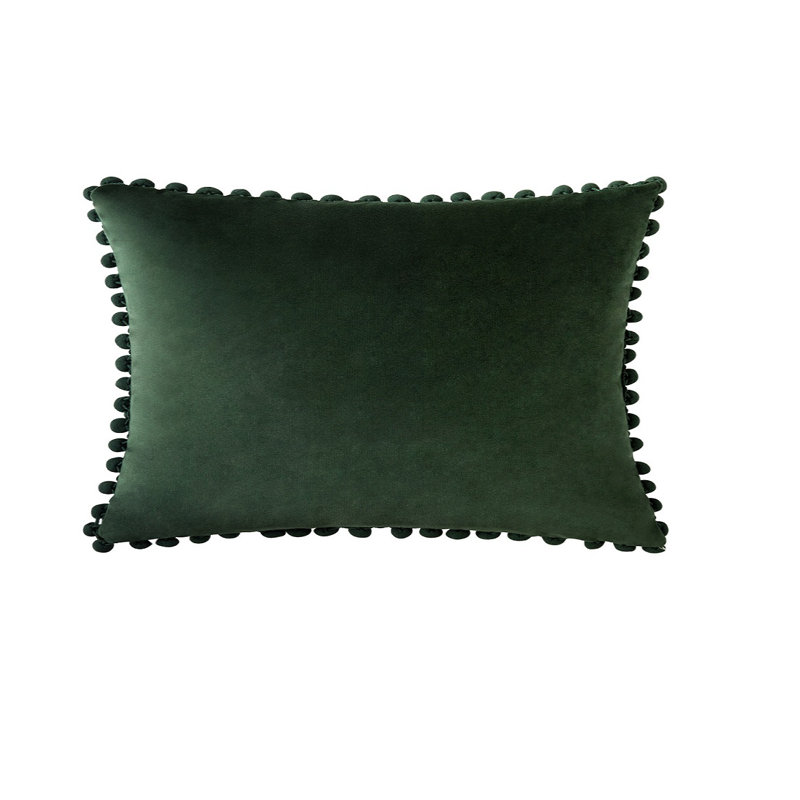 Housse de coussin en velours, Vert foncé, Housse de coussin seulement - sans coussin, 14 po x 20 po