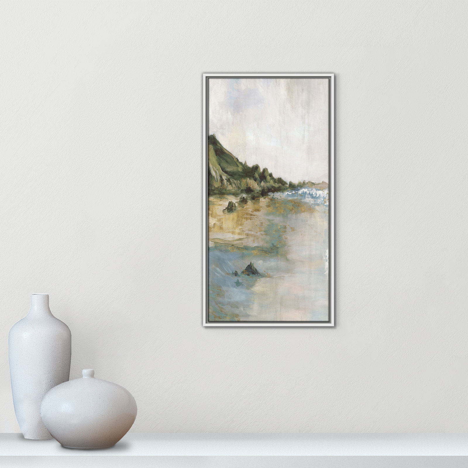 Cordoba "Tide's Edge" Print, 31.5" H x 16.5" W, White