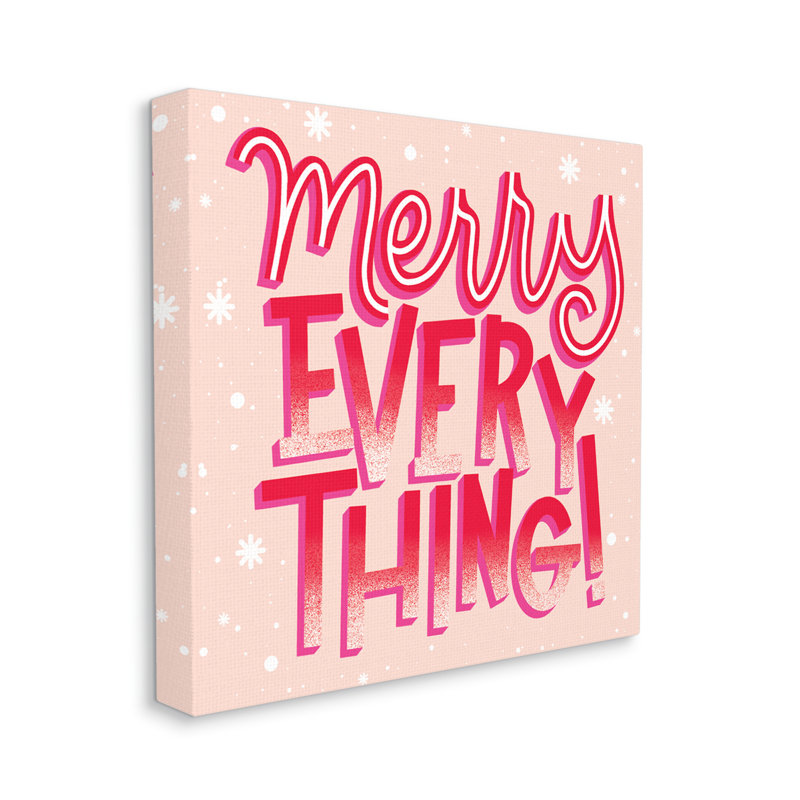 «Merry Everything Festive Winter Holiday», typographie noire, estampe numérique encadrée, art par Hey Bre! Creative Studio