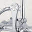 Robinet de baignoire mural style téléphone avec poignées en croix-91668747