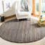 Tapis rayé beige en jute / coton tissé à la main Concord-21735436