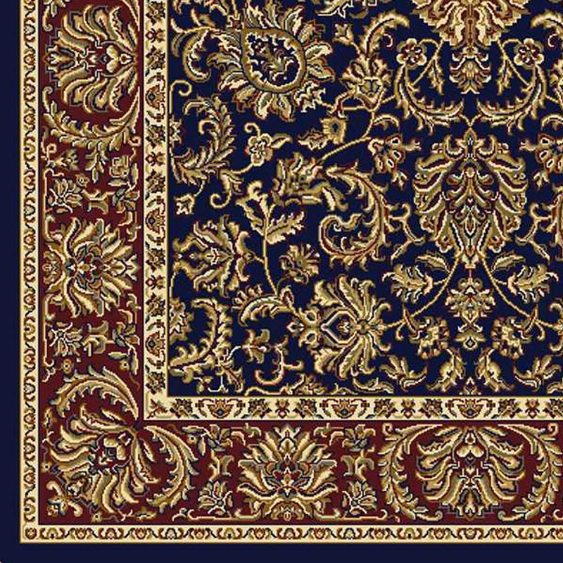 Tapis bleu marine à motif floral oriental traditionnel bleu marine, Tapis de couloir 2 pi 2 po x 8 pi