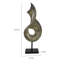 Décoration de table, résine gris vert, support en métal noir, 22 po