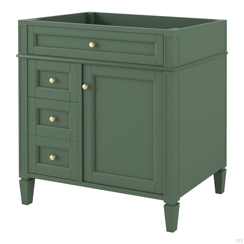Meuble-lavabo de salle de bain 30 po sans lavabo supérieur, armoire de rangement moderne avec 2 tiroirs et un tiroir basculant