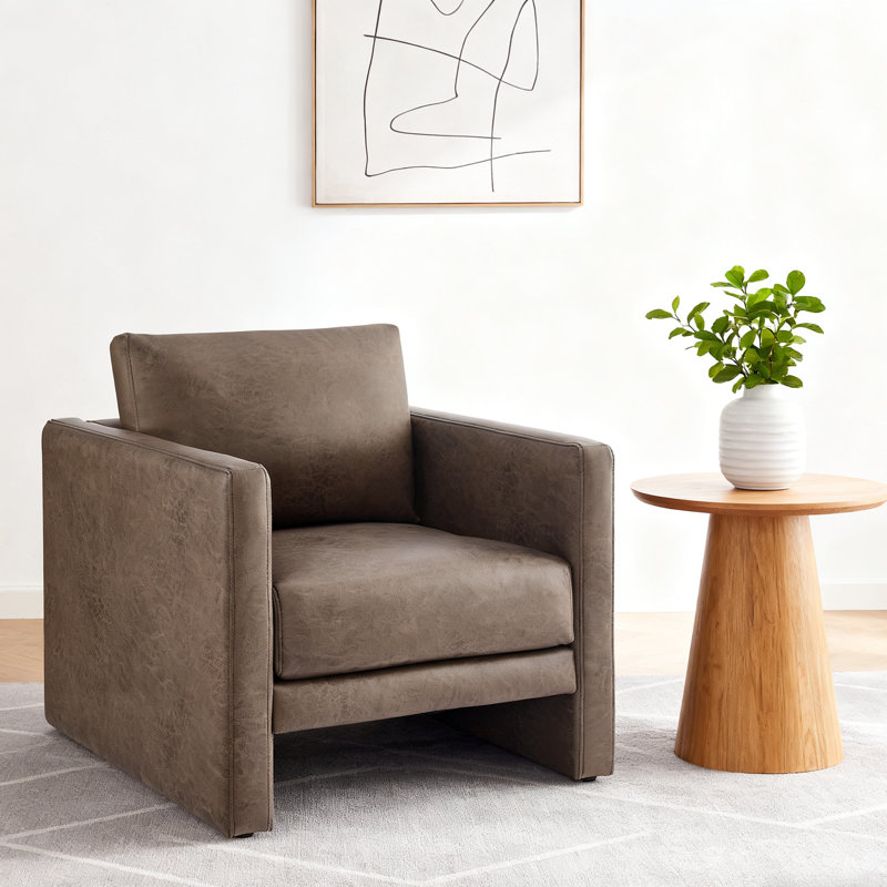 Fauteuil en similicuir Tulo, Espresso