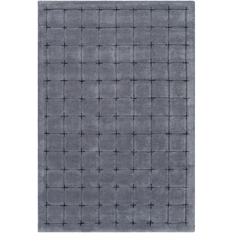 Tapis bleu touffeté à la main Mallory