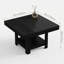 Table de salle à manger moderne carrée, tablette de rangement à 2 niveaux, panneau de fibres à densité moyenne robuste-2099651171