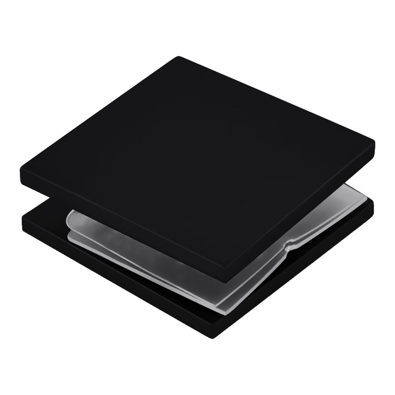 Pince carrée en U à trou carré de style carré pour vitrage de 3/8 po à 1/2 po (10 à 12 mm) de finition noir mat, Noir mat