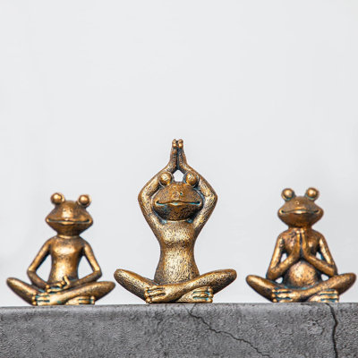 3-piece Frog Yoga Figurines