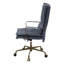 Chaise de bureau en cuir gris - rotation à 360 °, siège réglable, roulettes, base à 5, siège et coussin de dossier incroyablement confortables
