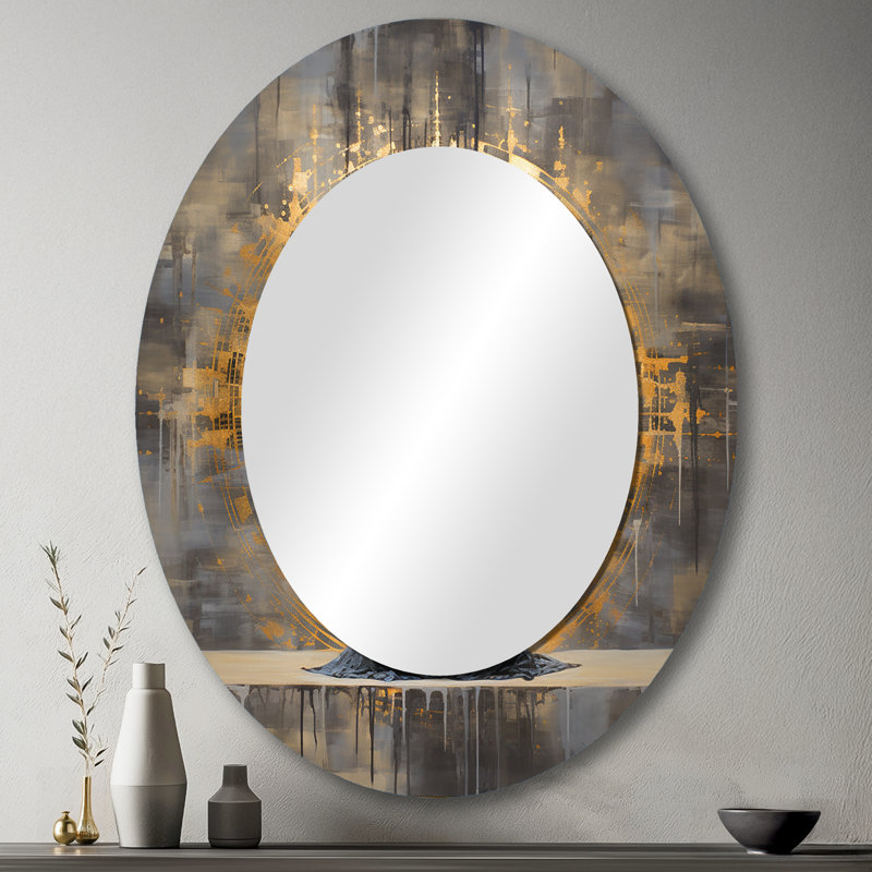 Miroir mural doré traditionnel, 43 po x 33 po