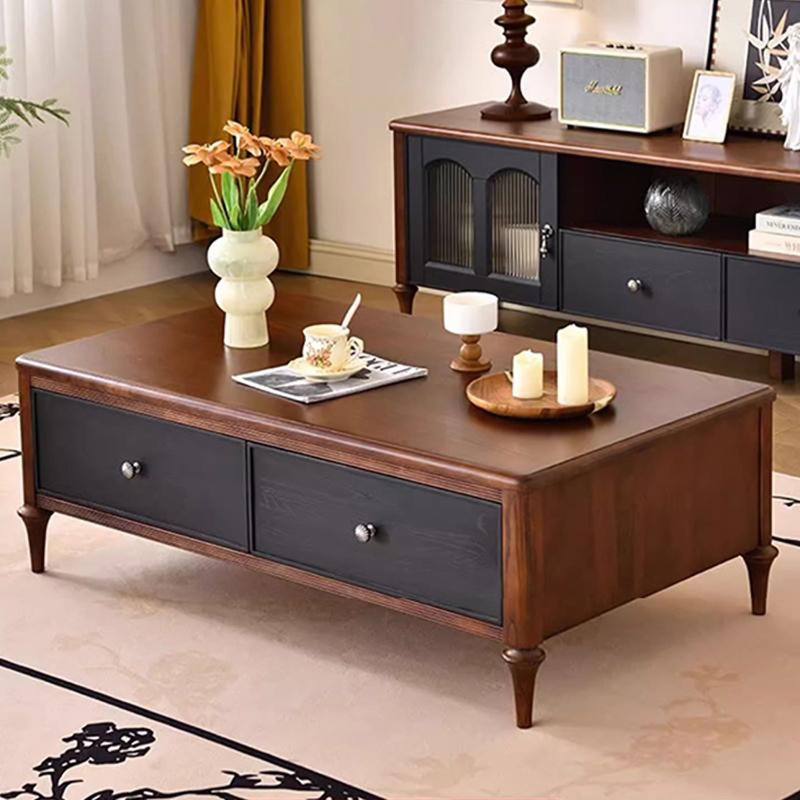 Table basse American, Noir / brun