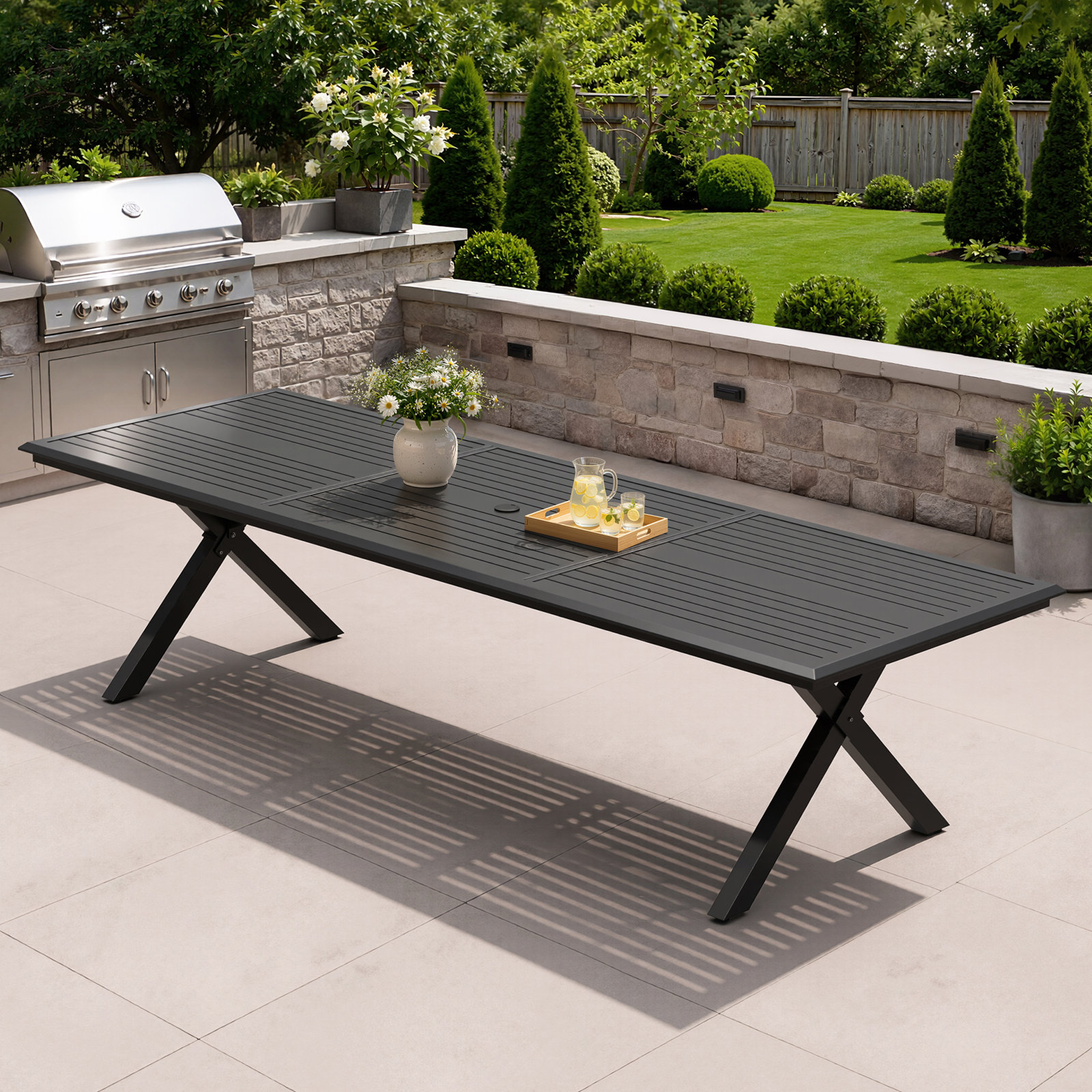 138" Patio Dining Table, 29.1''H X 118.1''W X 39.7'' D