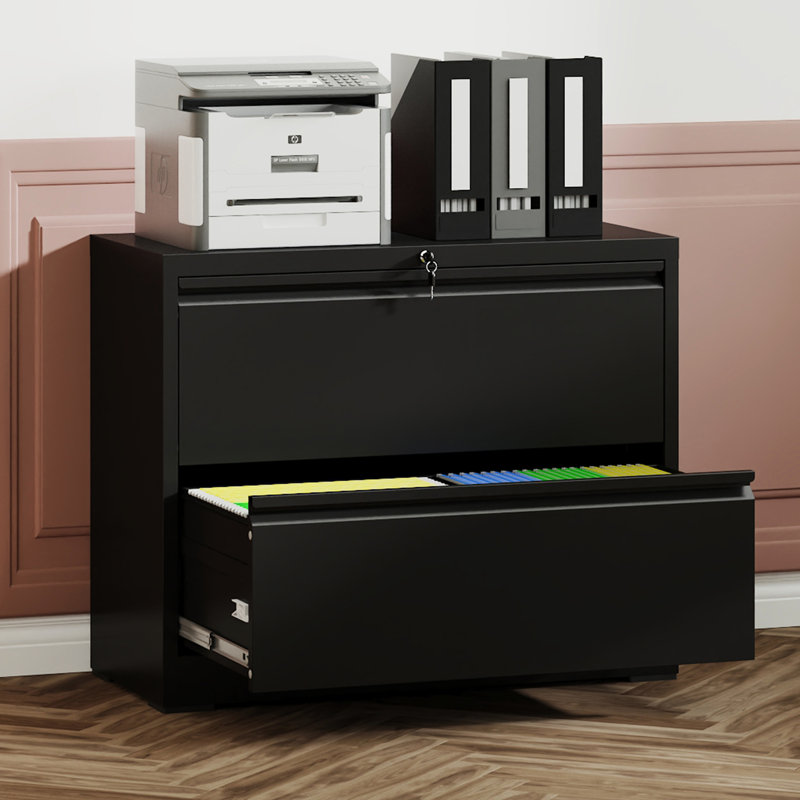 2 File Cabinet, Lock, Steel For Office Space, Quiet Drawer Movement, Spacious Storage, Files, Features, Fast Assembly Build, Sliding Drawers, Design,
