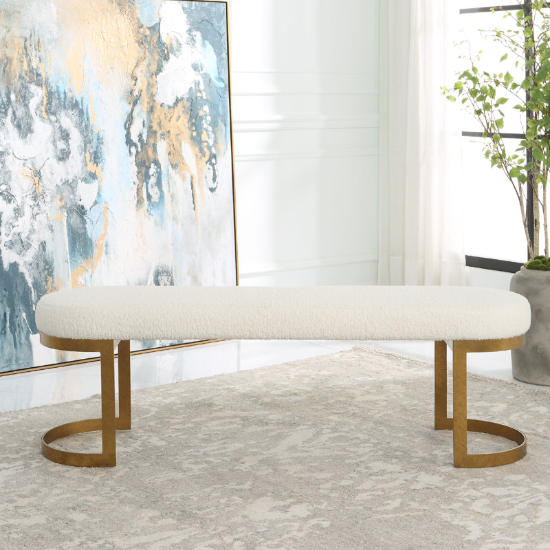 April Upholstered Bench, Gold