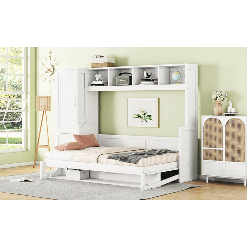 Lit Space avec choix de garde-robe - tiroirs de rangement blancs