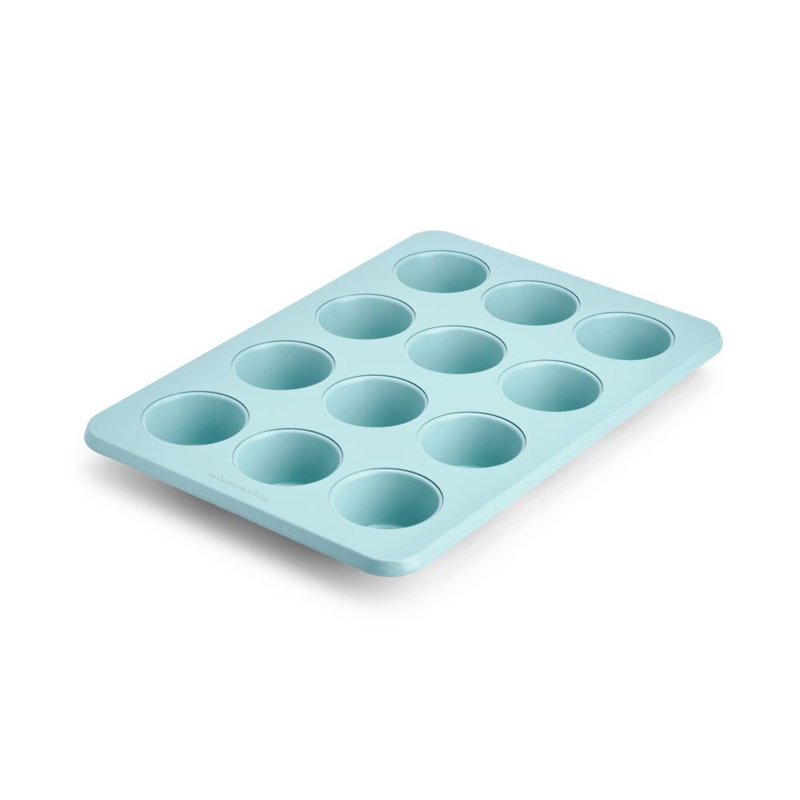 12-Cup Nonstick Aluminized Steel Muffin Pan, Blue Velvet, Mineral Water