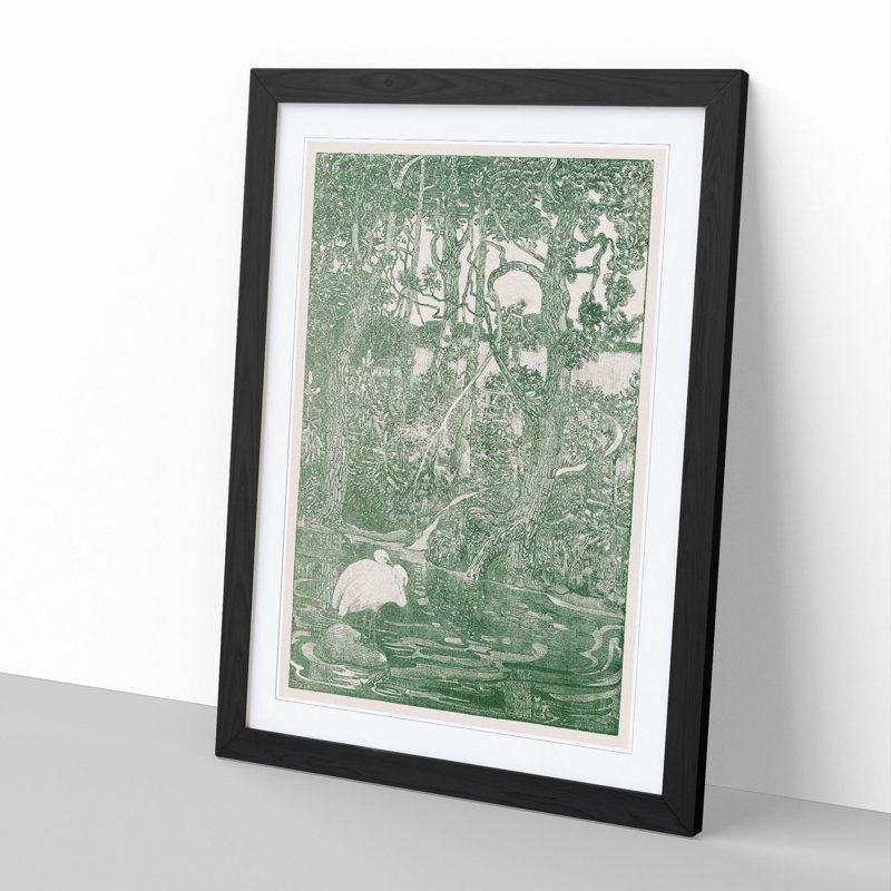 Two Herons by Theo Van Hoytema - Picture Frame Painting, Black Framed, 36cm H x 27cm W x 2cm D