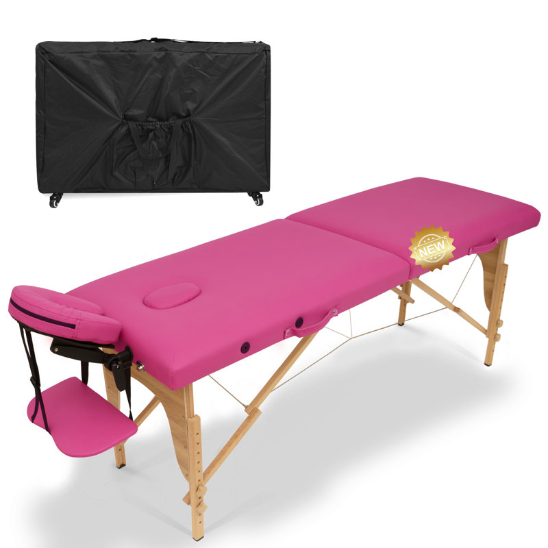 Table de massage, lit de massage portatif, lit de cils avec étui de transport, réglable en hauteur