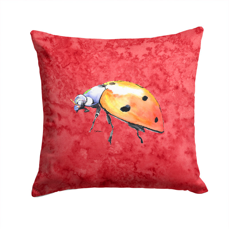 Housse et insert de coussin d'extérieur Lady Bug, H 14 po x l 14 po x P 4 po, Carré