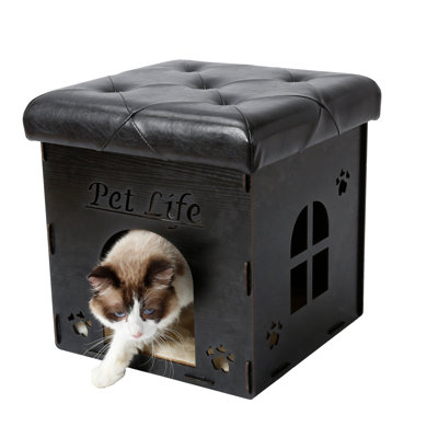 Foldaway Pet Life Foldaway Collapsible Designer Cat House Furniture Bench