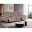 Fauteuil inclinable électrique 2 places à moteur en bois d'eucalyptus beige, rembourré de mousse, d'une capacité de 300 lb