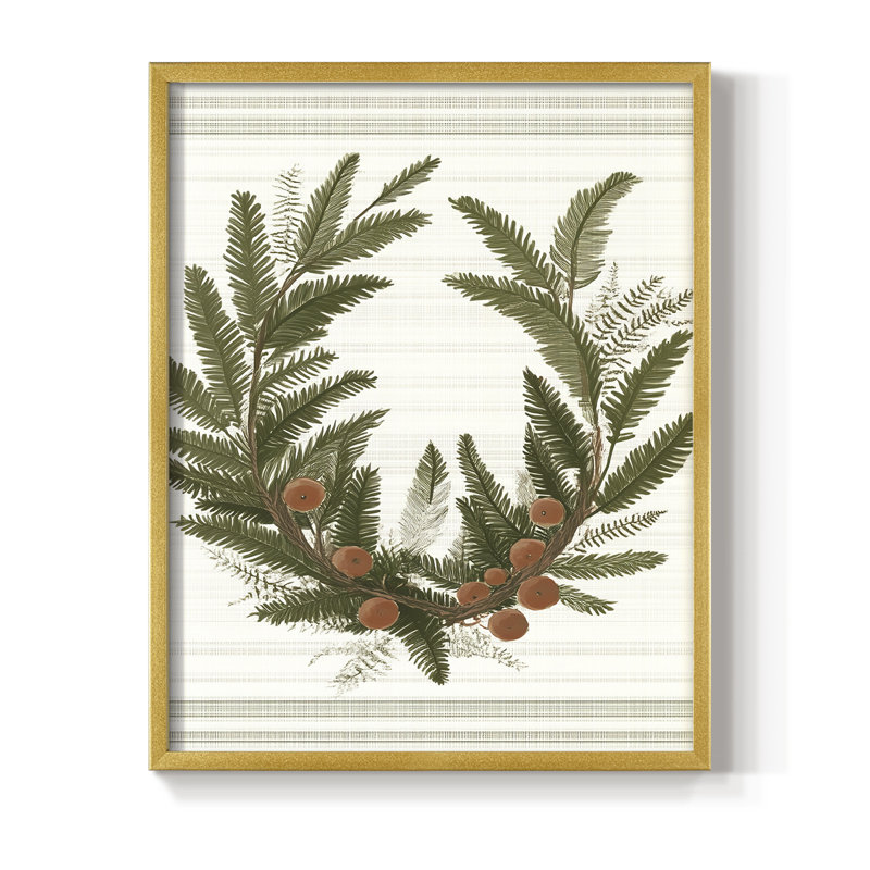 «Christmas Holiday Art» CECLXIV, reproduction d'art encadrée - bois massif, H 30 po x l 24 po, Doré
