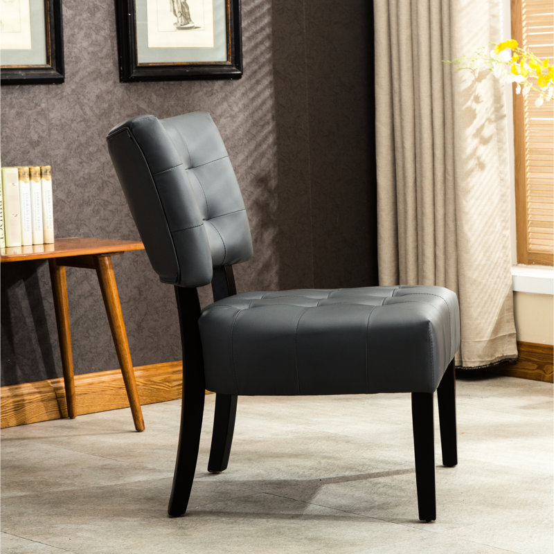 Fauteuil surdimensionné en cuir gris mélangé - Fauteuil d'appoint luxueux et charmant