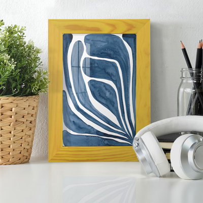 «Blue Stylized Leaf I», impression sur papier