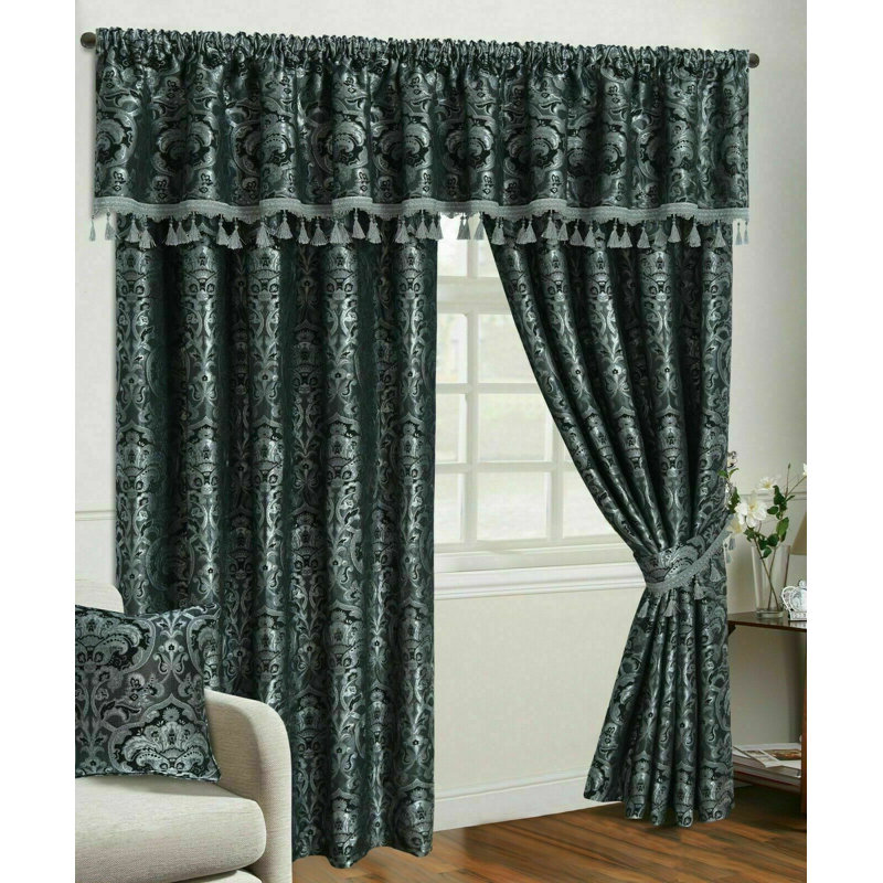 Mckellar Chenille Blackout Curtain Pair, 116 W x 137 D cm, Grey