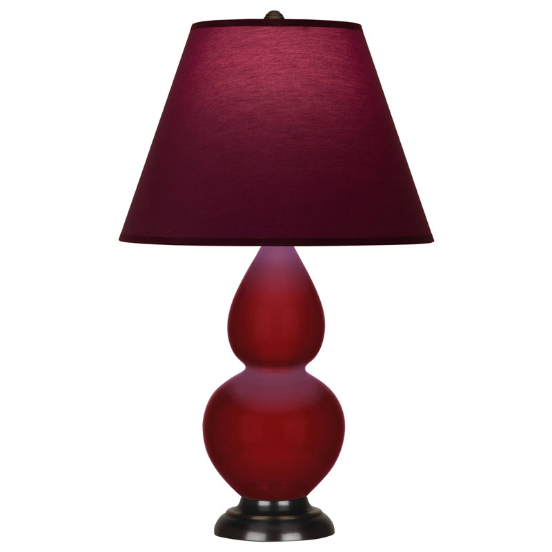 Petite lampe d'appoint à double gourde, Rouge / bronze, Bleu marine/gris