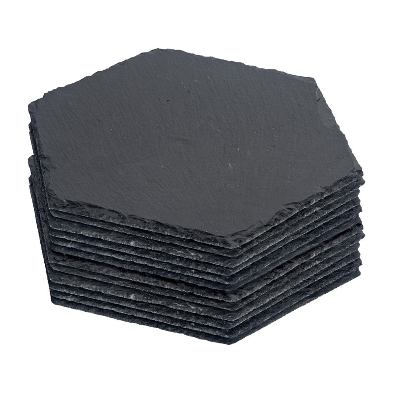 Argon Tableware - Hexagon Slate Placemats - 30 x 26cm - Set of 12