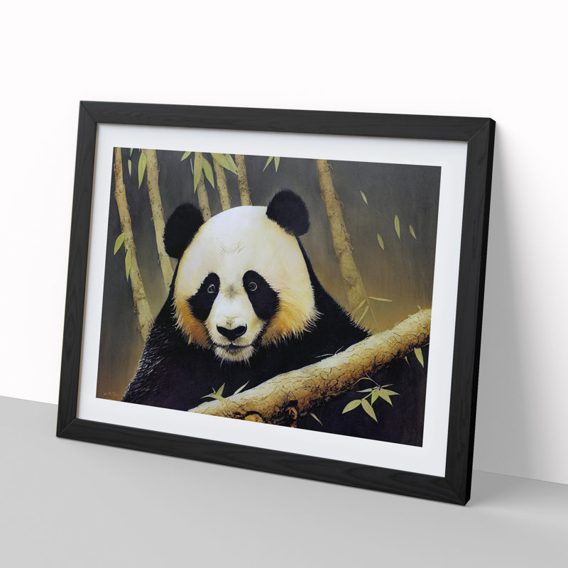 Sparkling Panda - Framed Print, 34cm H x 46cm W x 2cm D, Black