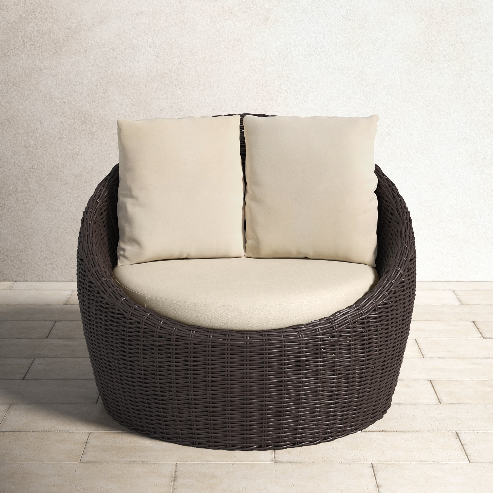 Round wicker chair online cushion