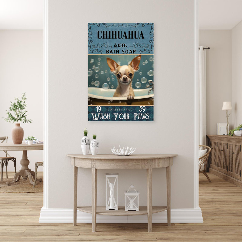 Impression sur toile Chihuahua, H 14 po x l 11 po x P 1,25 po