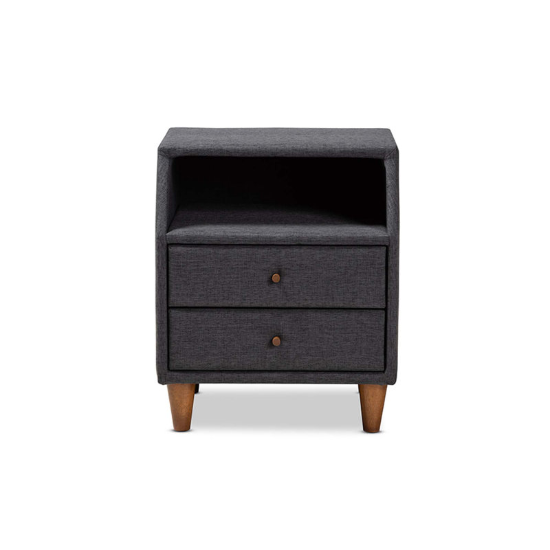 Table de chevet 2 tiroirs Jonesy, Gris anthracite